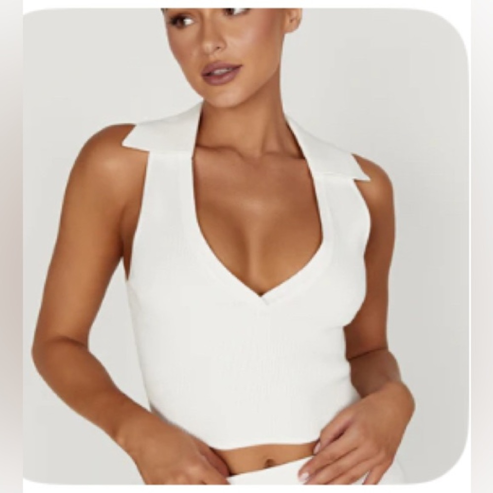 Meshki White Crop Top
